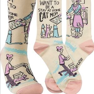Crazy Cat Lady/Cat Mom Socks from Primitives By Kathy
